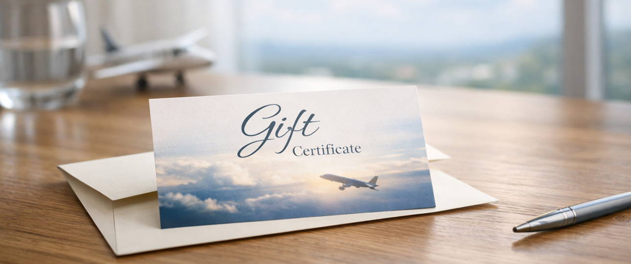 Gift certificates make it easy to give a flight experience. Buy online, send instantly, and let the recipient choose the best date to book.