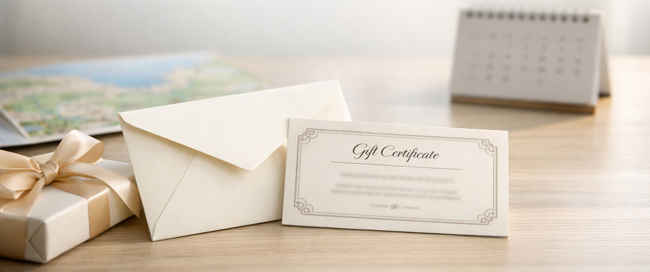 Gifts page for tours for any occasion plus curated non-aviation present ideas from other stores, with simple redemption steps and helpful FAQs.