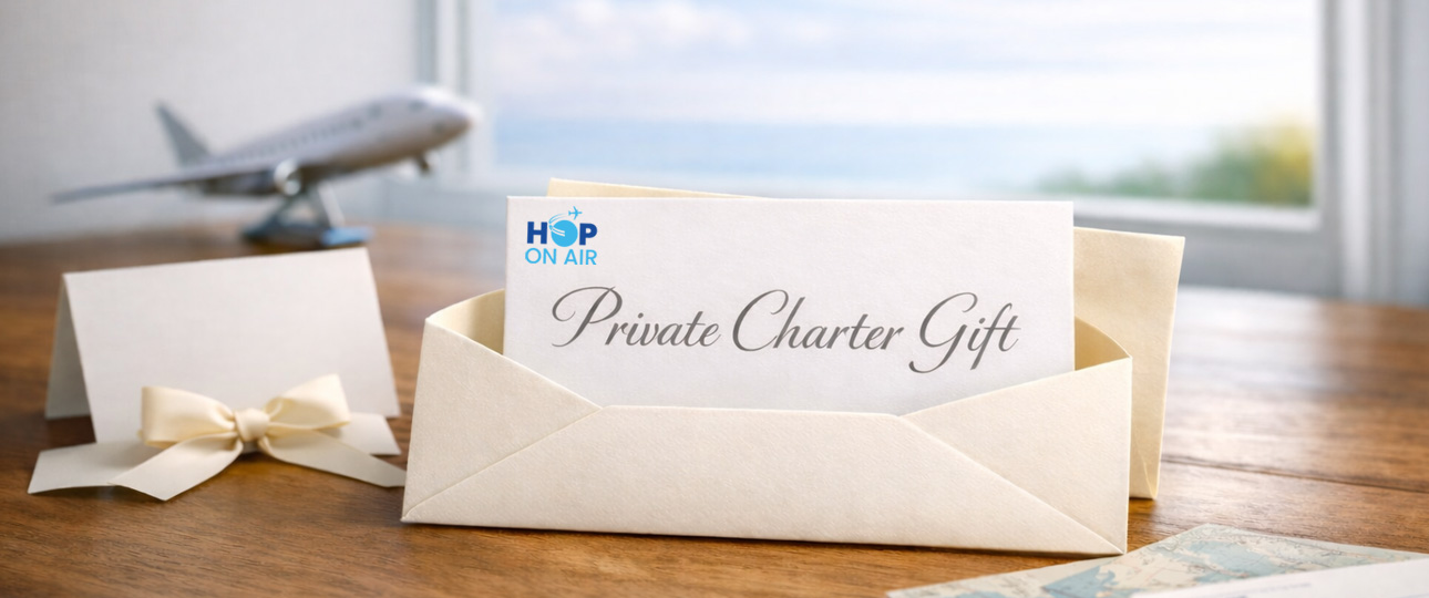 Private charter gift ideas for luxury travel surprises. Learn how gifting works, stays flexible, and request a custom quote or prepaid credit.